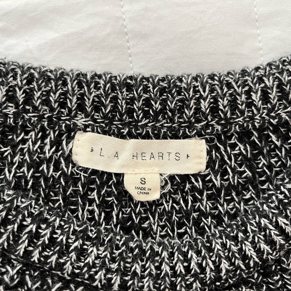 PacSun L. A. Hearts Black/Red & White Striped Sweater Size Small - Picture 2 of 3